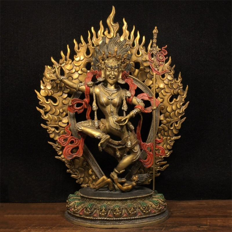 Vajravārāhī WEALTH Brass Gilt Tibetan Statue puretibetan