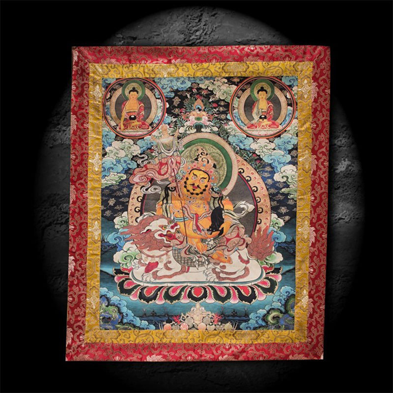 Wealth Old Tibetan Antique Thangka Purely Hand-painted Menbris Sama Style