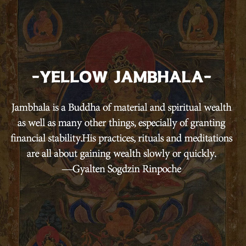 Yellow Jambhala FORTUNE Tibetan Statue for Eliminating Poverty puretibetan