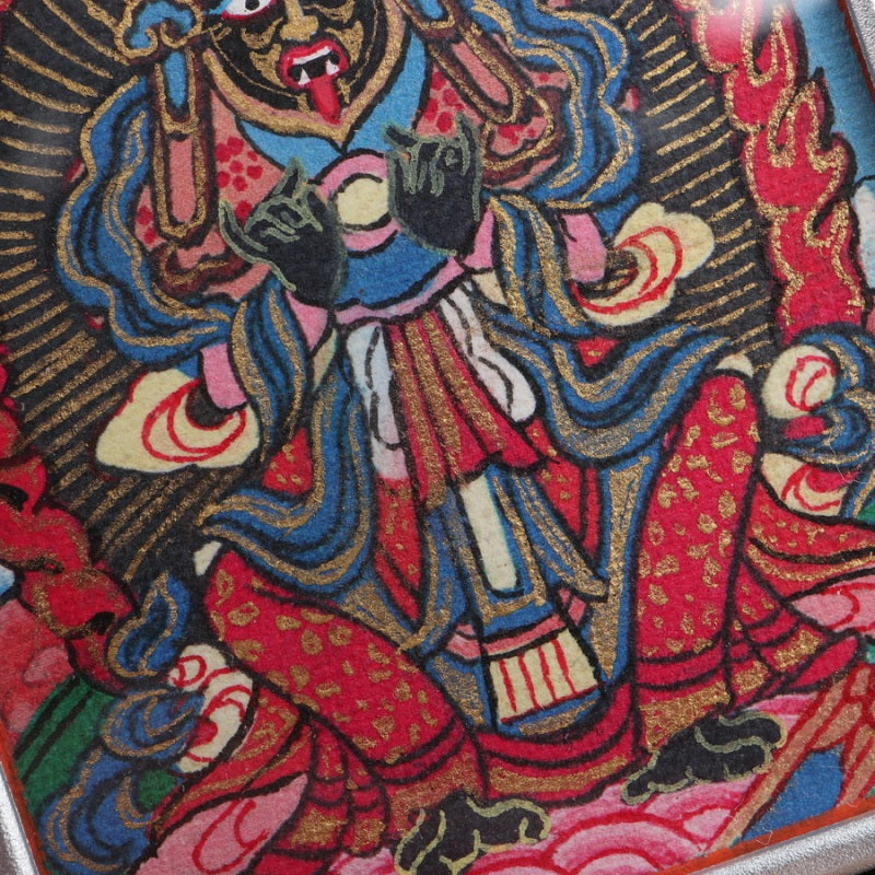 Zhajilamu (Shakyamuni Buddha) Tibetan Thangka Pendant Full-length Image puretibetan