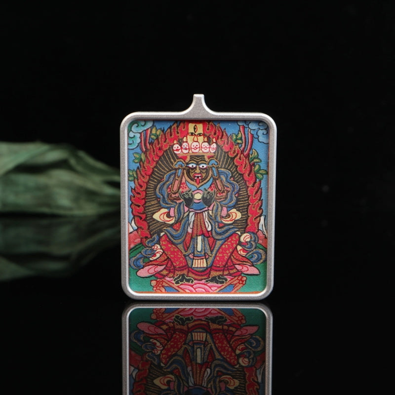 Zhajilamu (Shakyamuni Buddha) Tibetan Thangka Pendant Full-length Image puretibetan