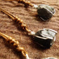 "Grounding | Tibetan Natural Quartz Black Tourmaline Irregular | Winding Pendant Handmade Wax Rope Braided Necklace" - Oriental Treasure