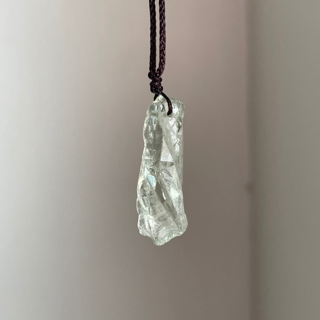 Green Quartz Crystal Raw Stone | Tibetan High Dimensional Energy | Pendant Necklace