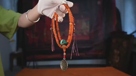 20th Century 108 Beads Orange Tortoise Shell Rosary