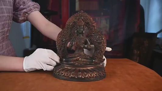 16th Century Maitreya Bodhisattva Tibetan Antique Buddha Statue Old Bronze From Ngor Monastery