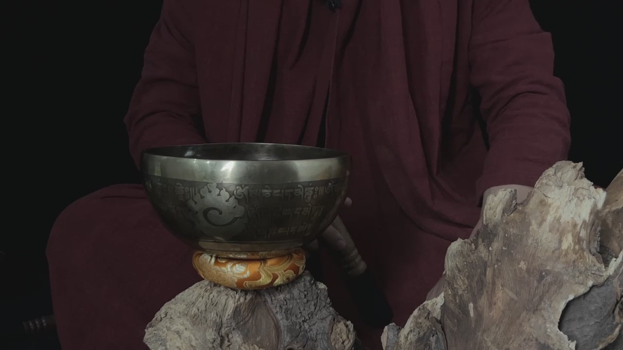 Antique Singing Bowl-Tibetan temple series-Scriptures Blessed
