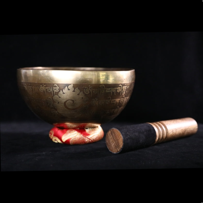 Scriptures Blessed Handcrafted Singing Bowl Collection Bass Tone Meditation puretibetan